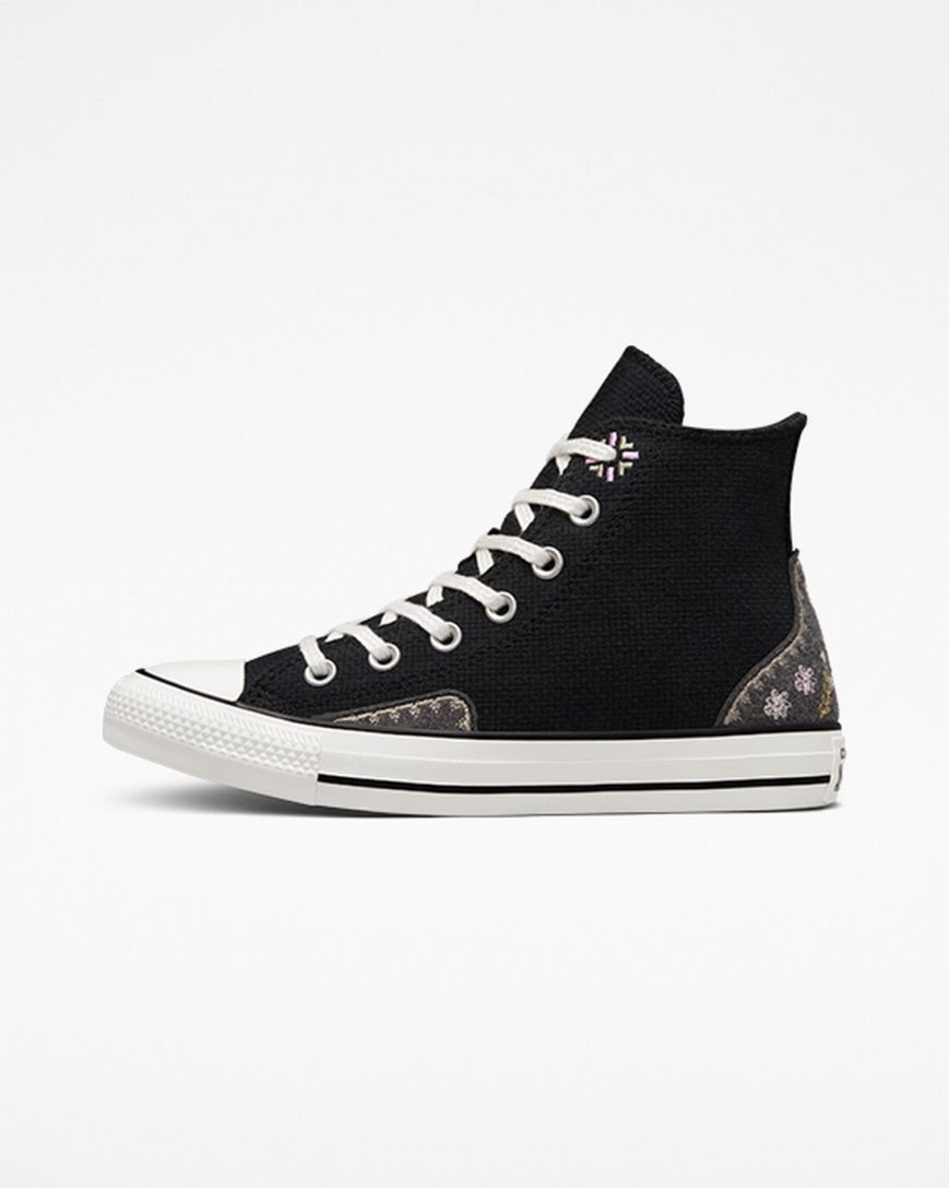 Tenisky Vysoke Converse Chuck Taylor All Star Autumn Embroidery Damske Čierne Ruzove | SK SQKBR3